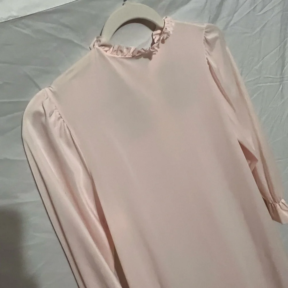 XS Vintage LORRAINE 1950s Pale Pink Robe Dressing House Gown - Picture 7 of 12